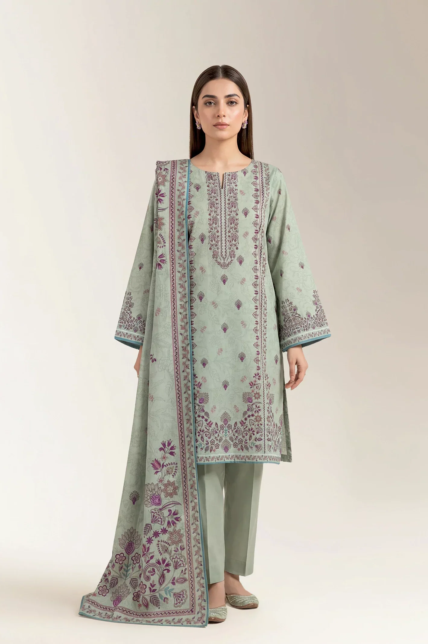 Printed Unstitched 3PC