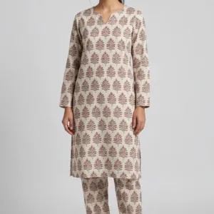 PRINTED CAMBRIC STITCHED 2 PIECE SUIT