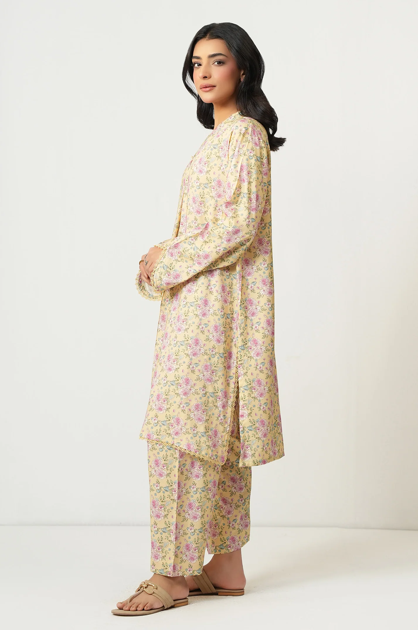 PRINTED RAW SILK UNSTITCHED SHIRT BOTTOM SUIT
