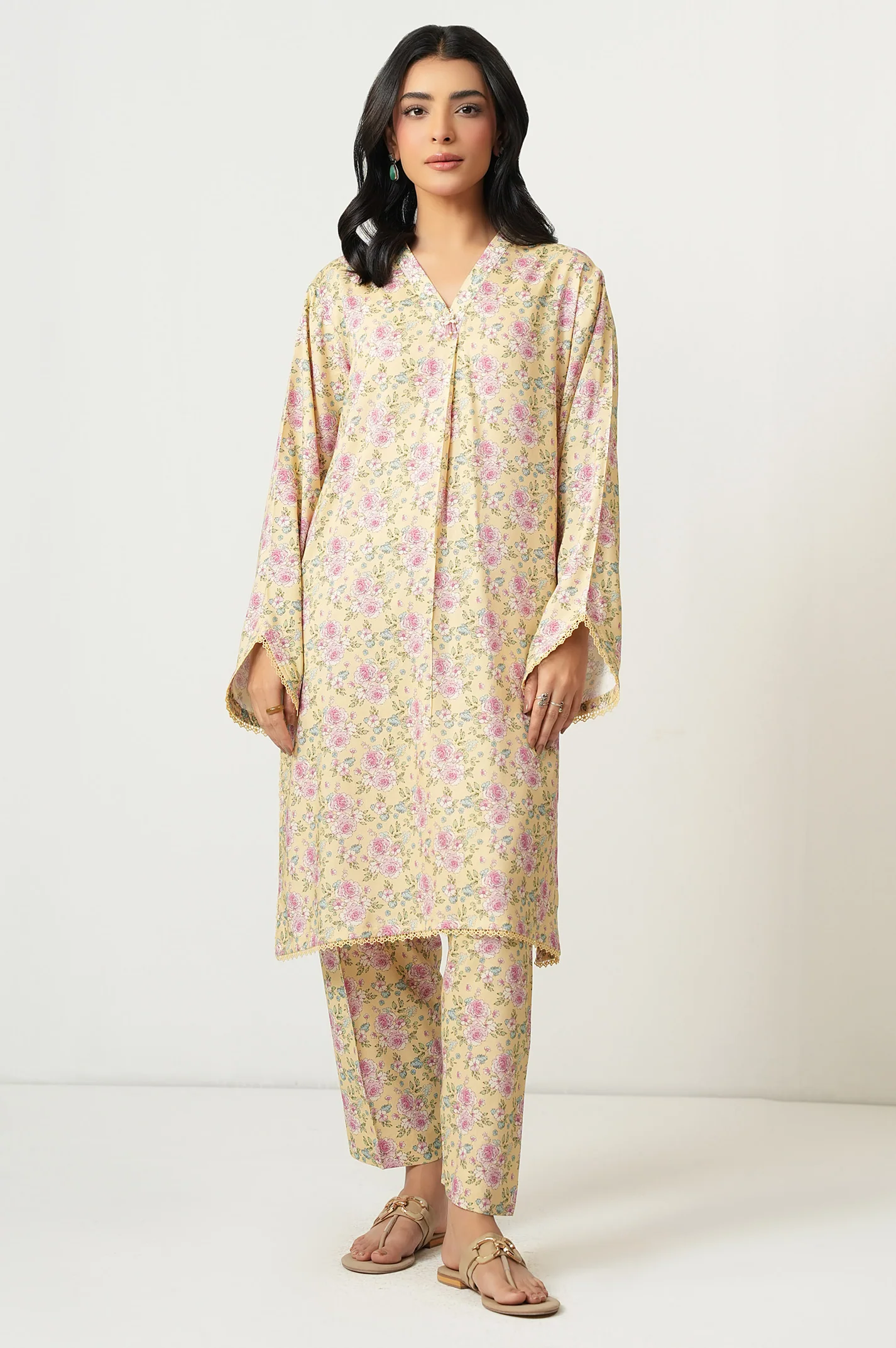 PRINTED COTTON LINEN UNSTITCHED SHIRT BOTTOM SUIT