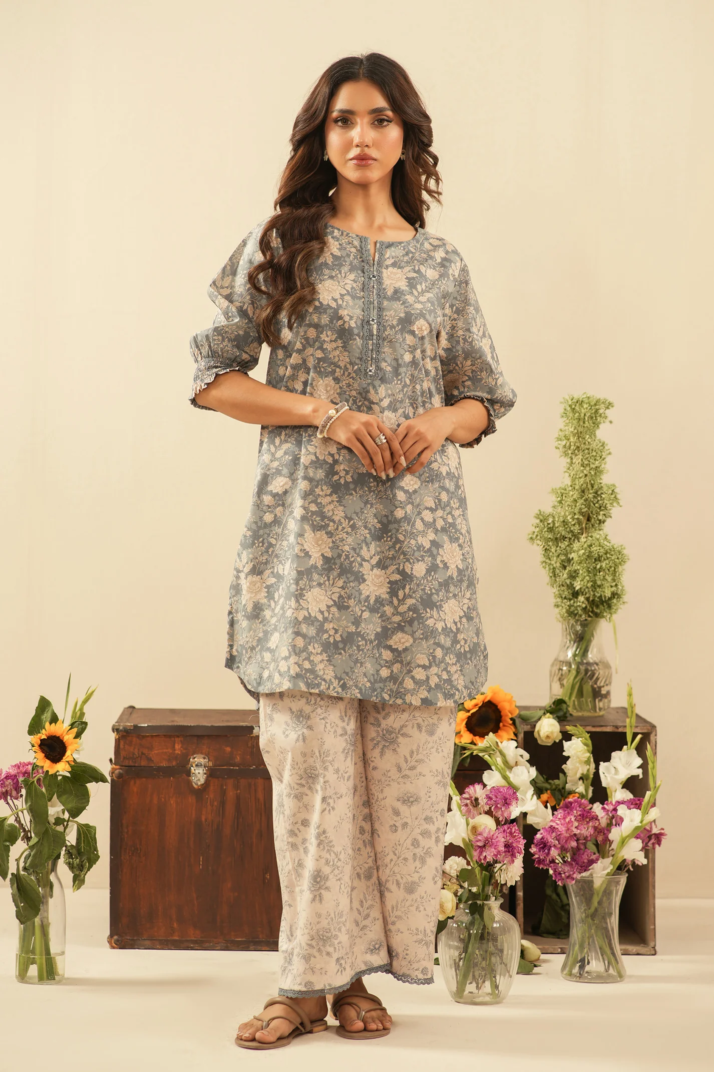 PRINTED CAMBRIC UNSTITCHED SHIRT BOTTOM SUIT