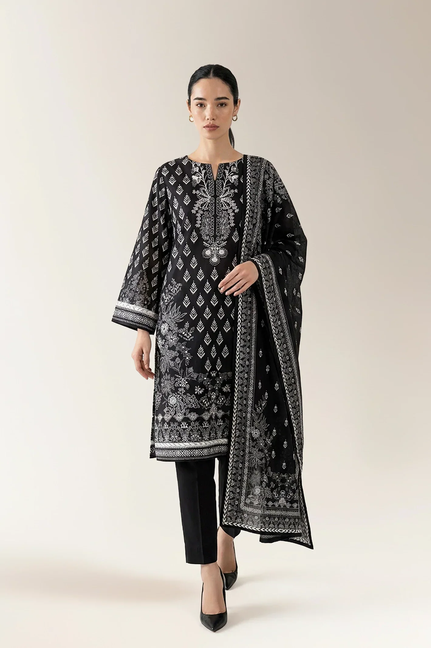 Printed Unstitched 3PC