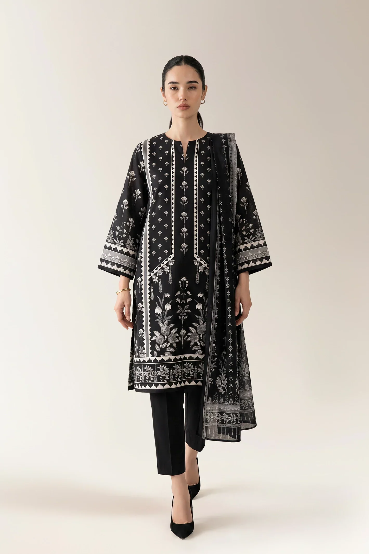 Printed Unstitched 3PC